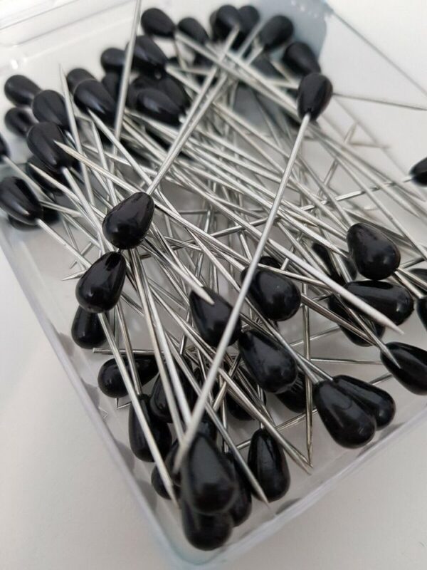Black Drop Head Hijab Pins – No Snag Set