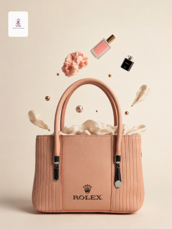 Peach Pleated Handbag