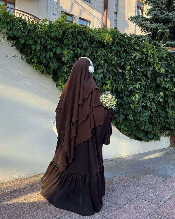 Brown 3-Layer Khimar