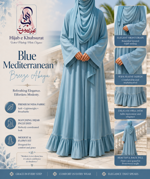 Blue Mediterranean Breeze Abaya