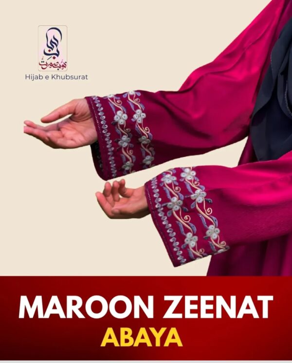 Zeenat Maroon Abaya