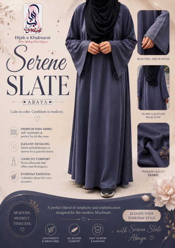 Serene Slate Abaya
