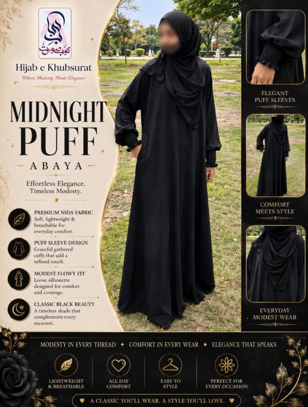 Midnight Puff Abaya